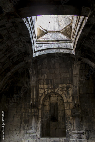 Haghpat monastery  Armenia  UNESCO world heritage Unesco. Light coming in through