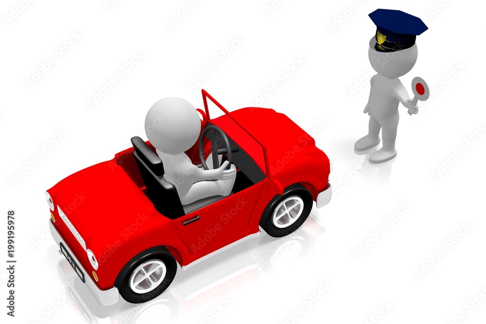 Vehicle check - car, policeman Vehicle check - car, policeman