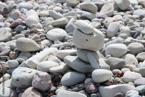 Stonefigure built on the beach