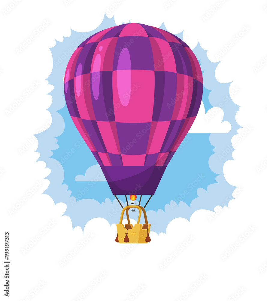 Obraz premium Flat hot air balloon