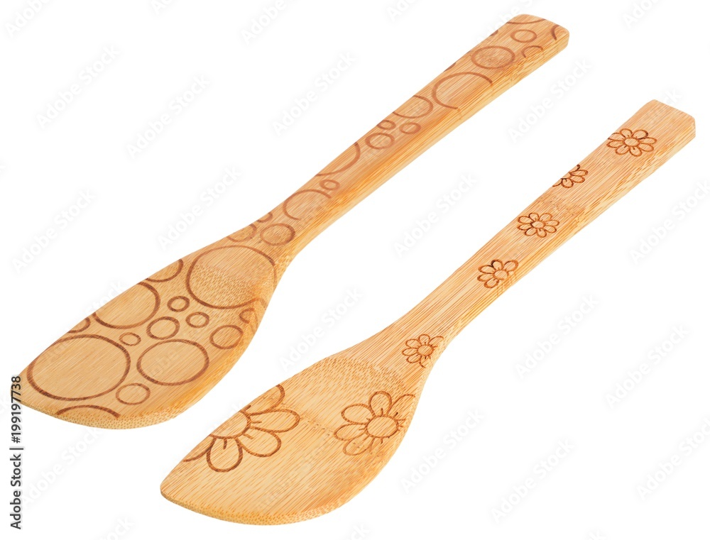 Creative Wooden Spoon for stirring food while cooking, isolated on white background Creative Wooden Spoon for stirring food while cooking, isolated on white background