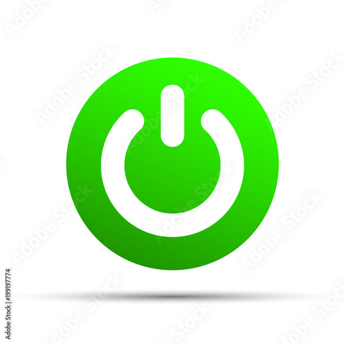 Green power knob icon