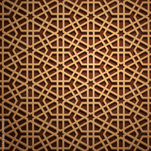 Set of islamic oriental patterns  Seamless arabic geometric ornament collection. Vector traditional muslim background. east culture  indian heritage  arabesque  persian motif 3D Ramadan kareem. Timber