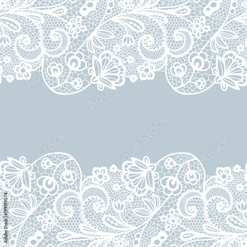 Seamless lace border. Invitation card.