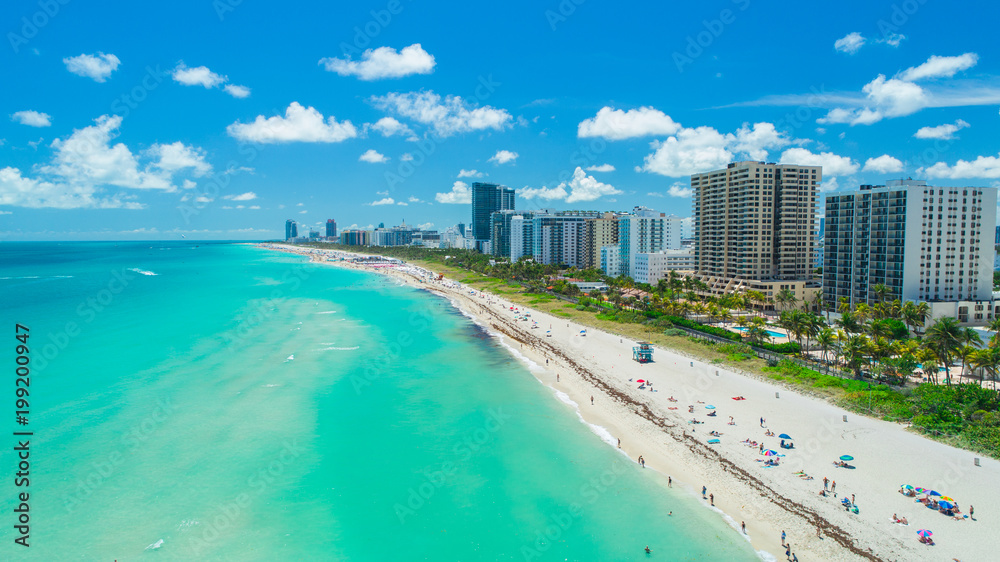 Aerial view of South Beach, Miami Beach. Florida. Atlantic Ocean. USA. 