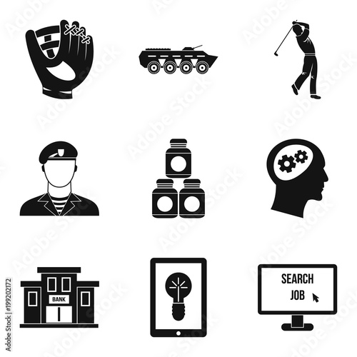 Capture icons set, simple style