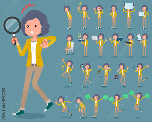 flat type Yellow jacket Middle women_2