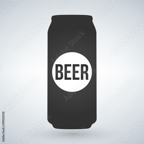 Beer can icon on light background. Vector isolated Illustration.