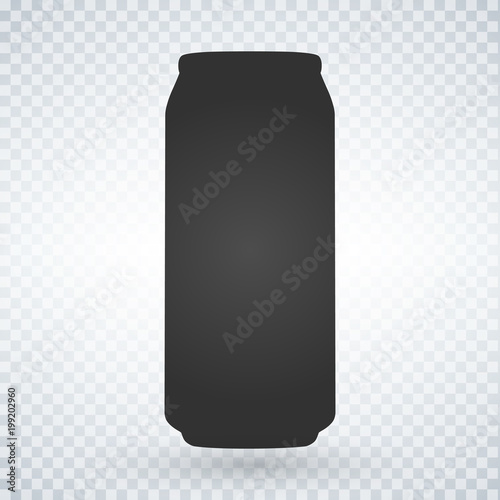 Beer or soda can icon on light background. Vector isolated Illustration.