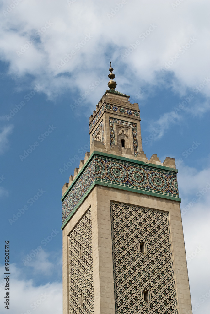Minaret, Grand Mosque of Paris, France