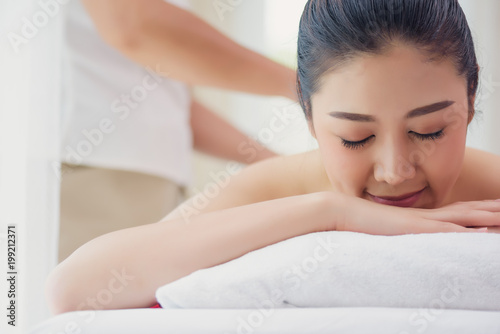 Beautiful women relaxing with massage in the spa
