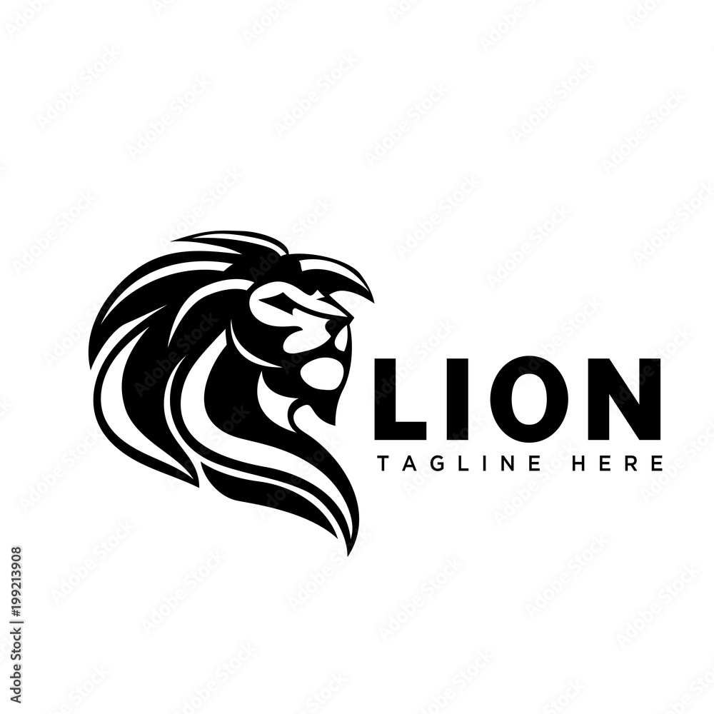 elegant head lion art logo elegant head lion art logo