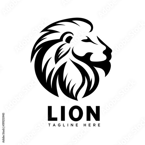 elegant brave art head lion logo