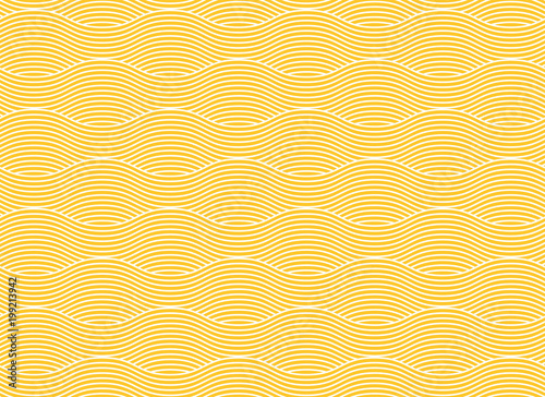Seamless yellow and white op art slim wave lines pattern vector