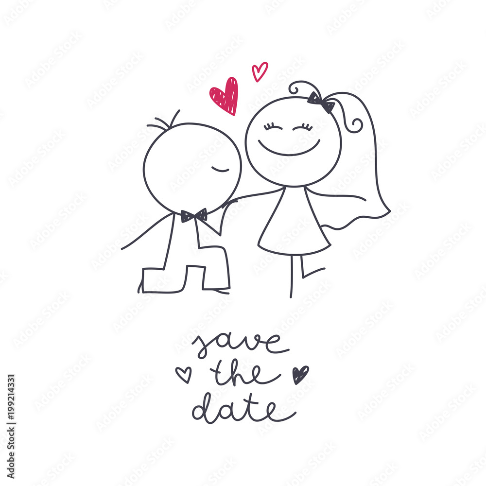 hand drawn bride and groom hand drawn bride and groom