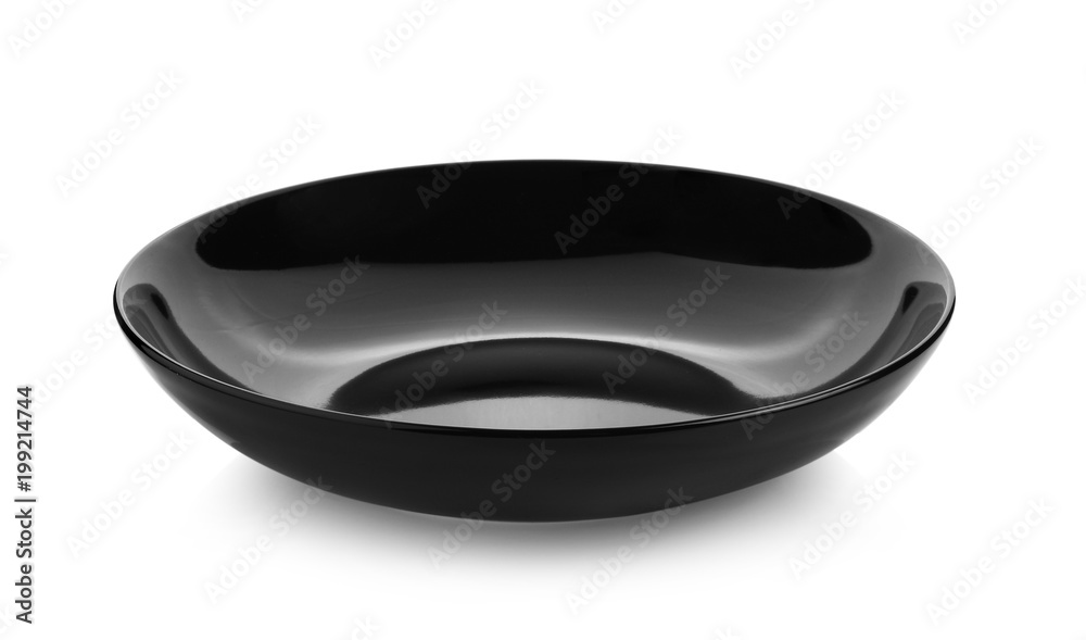 black plate isolated on white background black plate isolated on white background