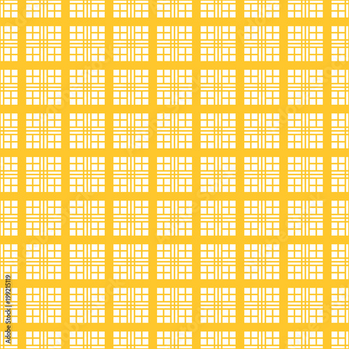 Seamless yellow and white vintage complex checked textile pattern vector