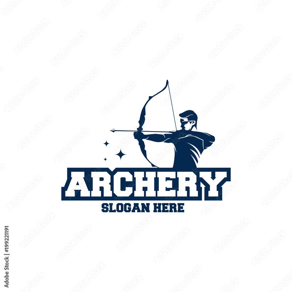 Archer Logo Designs concept, Archery Silhouette Logo designs vector