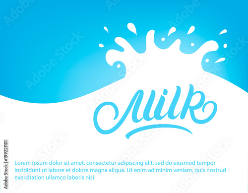 Milk wave with realistic splashes and drops.