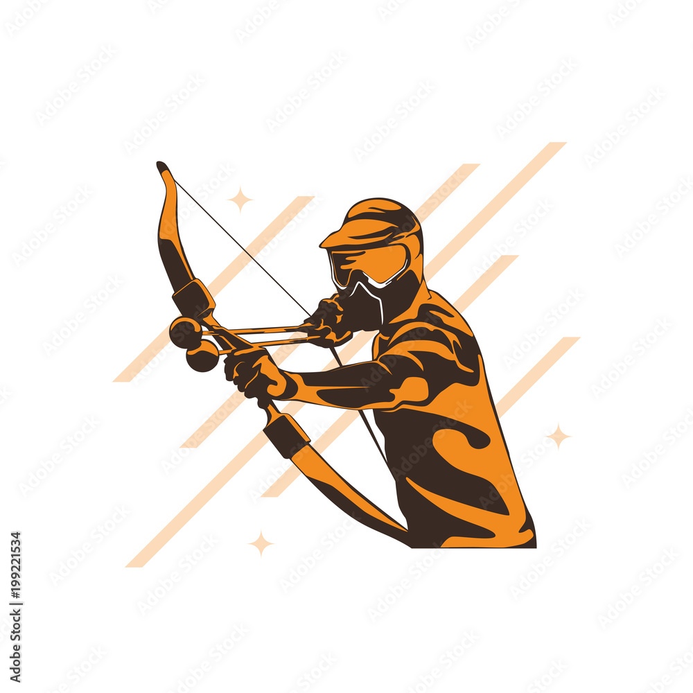 Archery wearing Helmet Designs, Archery Silhouette Logo, Archery Sport  wallpaper Stock Vector | Adobe Stock