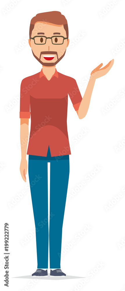 A bearded man wearing eyeglasses is informed A bearded man wearing eyeglasses is informed