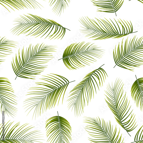 Seamless pattern with palm leaves background