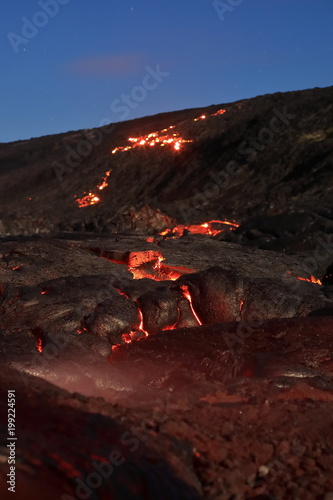 Volcanic fissures on Kilauea