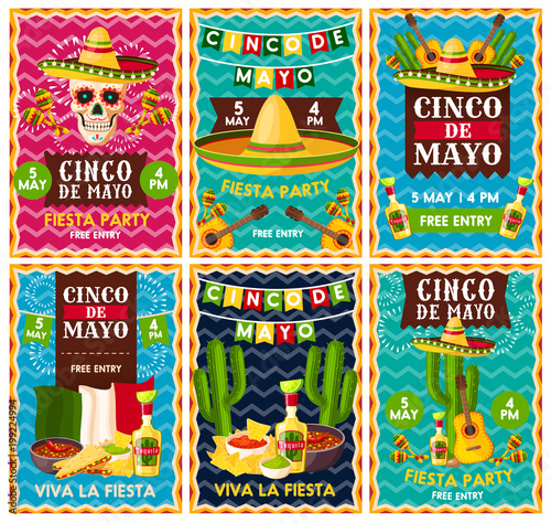 Cinco de Mayo mexican fiesta party banner design photo