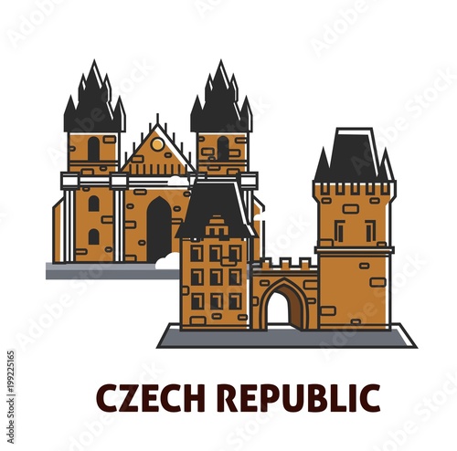 Prague Castle in Czech Republic sightseeing landmark royal symbol for travel icon