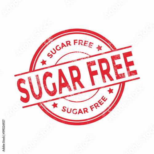 Sugar free red rubber stamp.