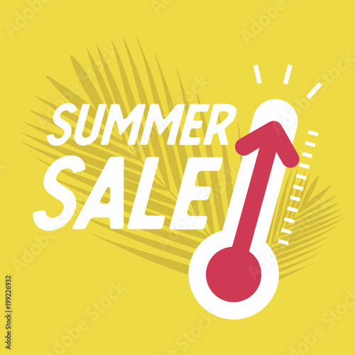 Summer sale with thermometer, Special offer, summer discount banner