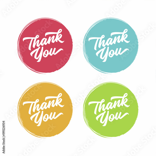 Thank you abstract vector flat style badges . Customer service symbol. vector