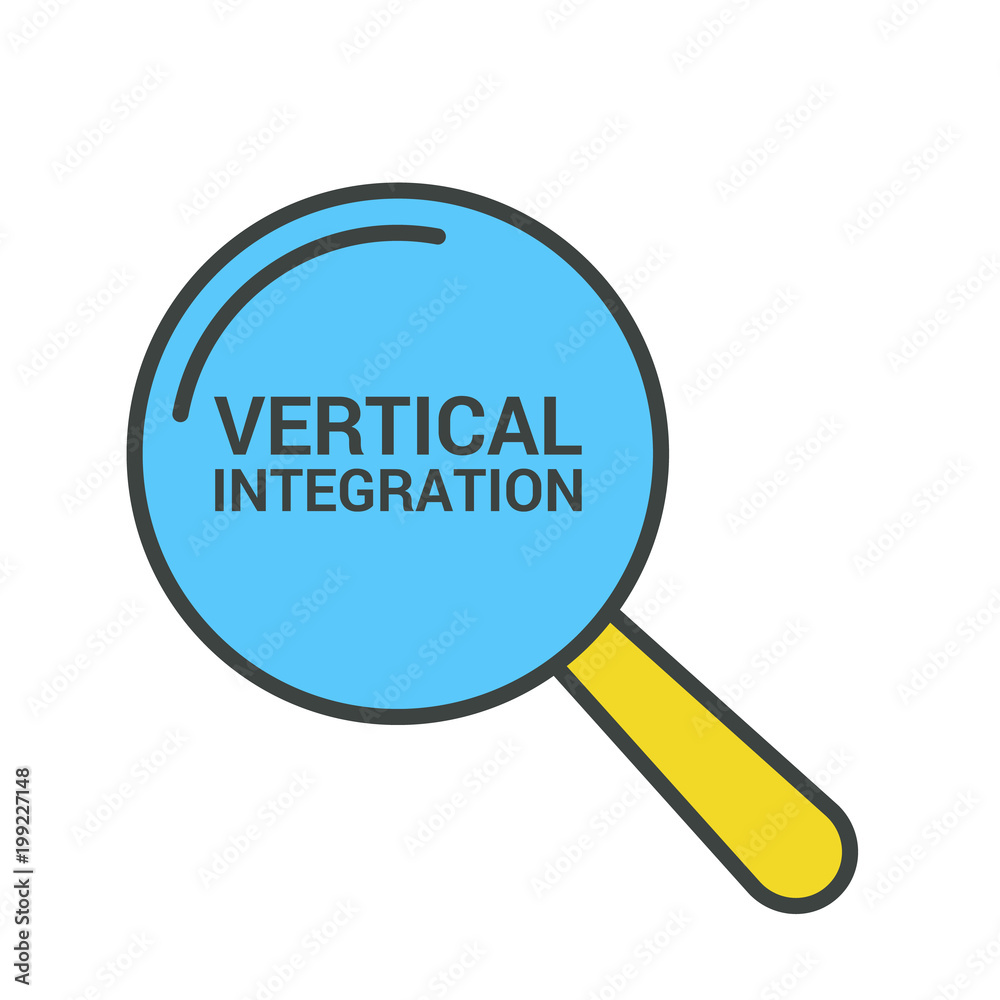 Finance Concept: Magnifying Optical Glass With Words Vertical Integration Finance Concept: Magnifying Optical Glass With Words Vertical Integration