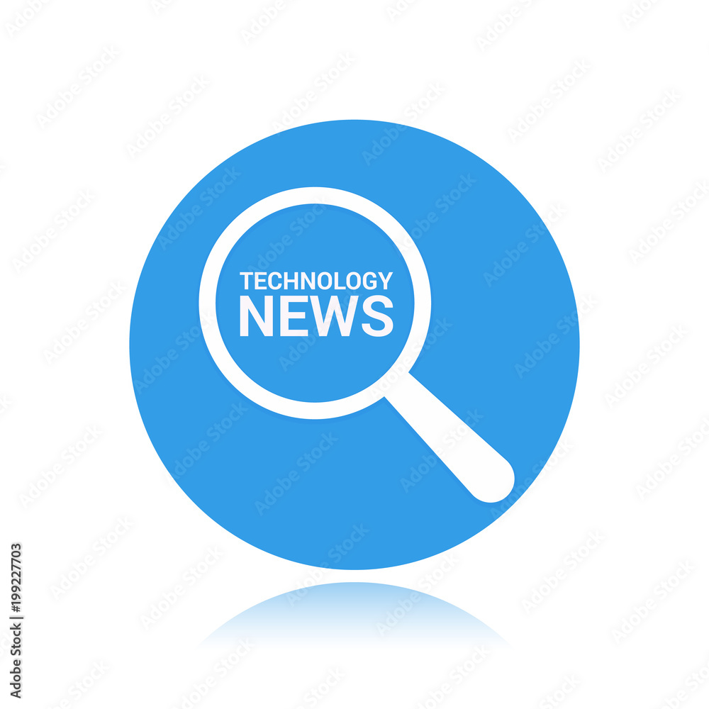 News Concept: Magnifying Optical Glass With Words Technology News News Concept: Magnifying Optical Glass With Words Technology News