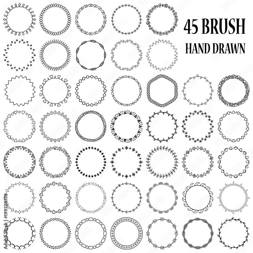Hand drawn decorative brushes