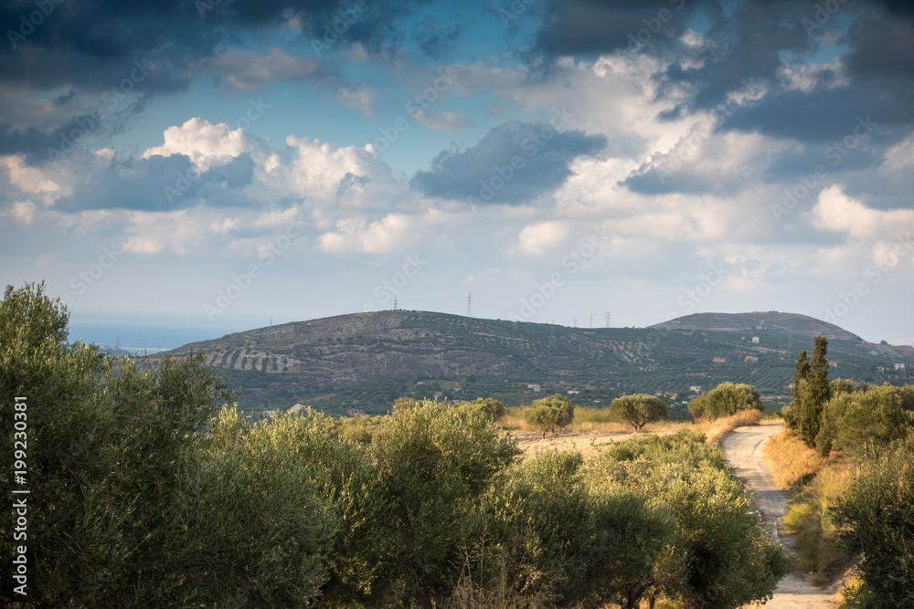 Scenic view of mountain landscape Crete, Greece