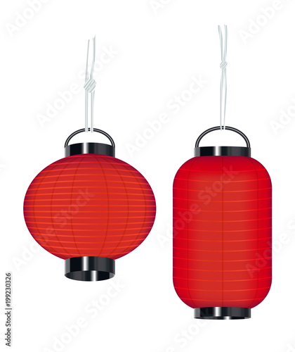 japan style lantern on a white background