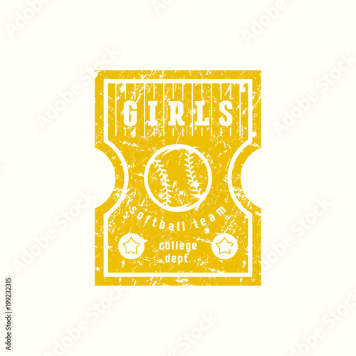 Emblem of softball girls team