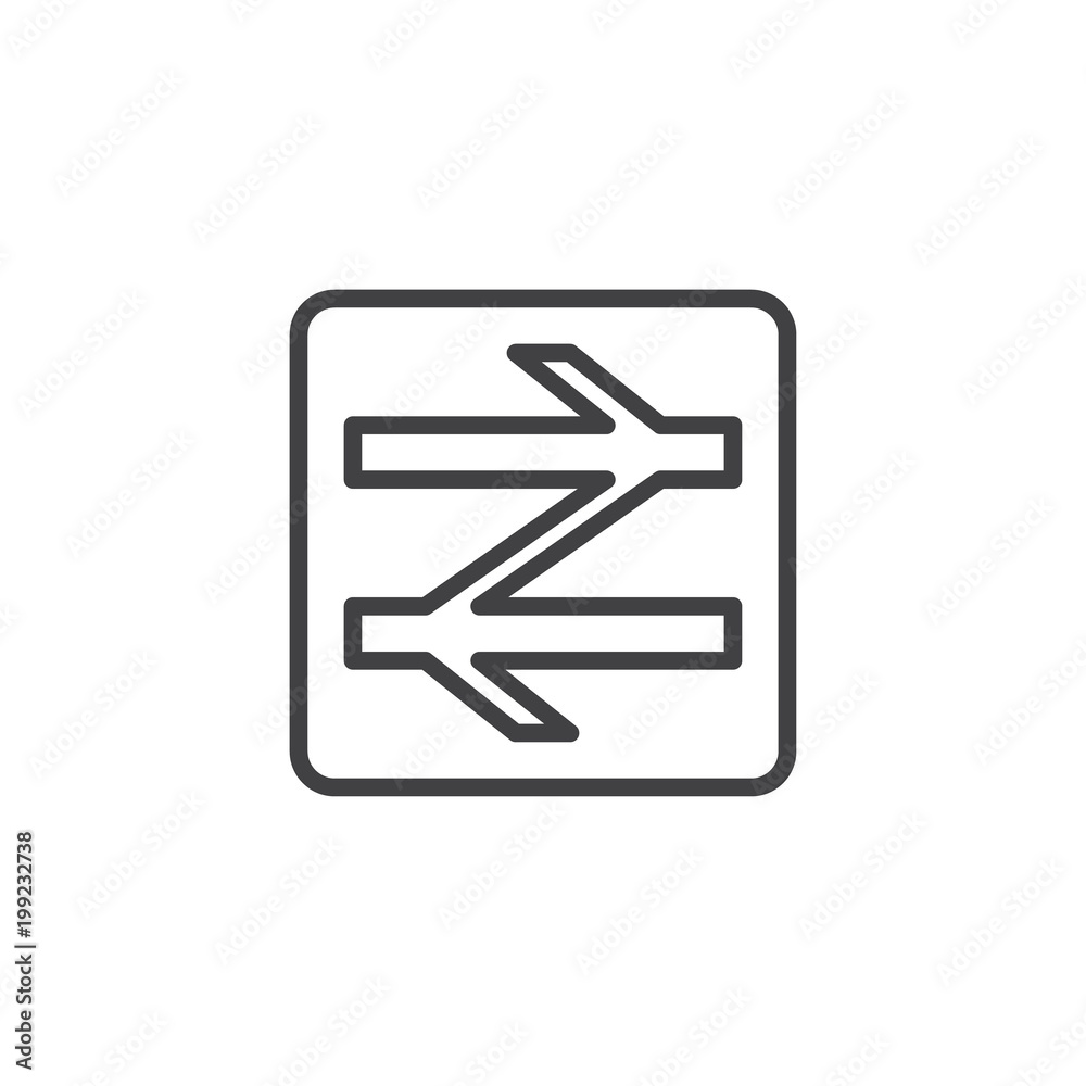 Train station outline icon. linear style sign for mobile concept and web design. simple line vector icon. Symbol, logo illustration. Pixel perfect vector graphics Train station outline icon. linear style sign for mobile concept and web design. simple line vector icon. Symbol, logo illustration. Pixel perfect vector graphics