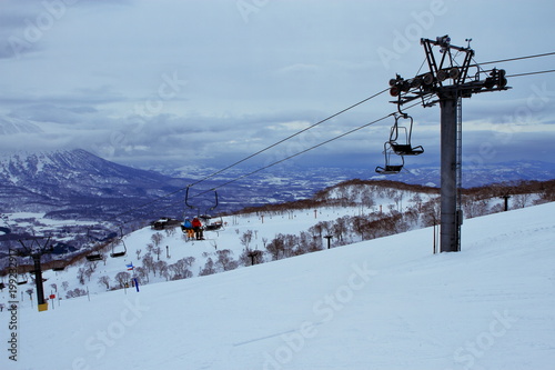 People who enjoy skiing at the Niseko Hirafu ski field in Hokkaido