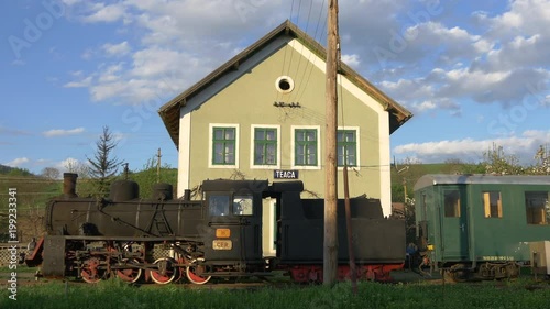 Old train at Teaca railway station  photo