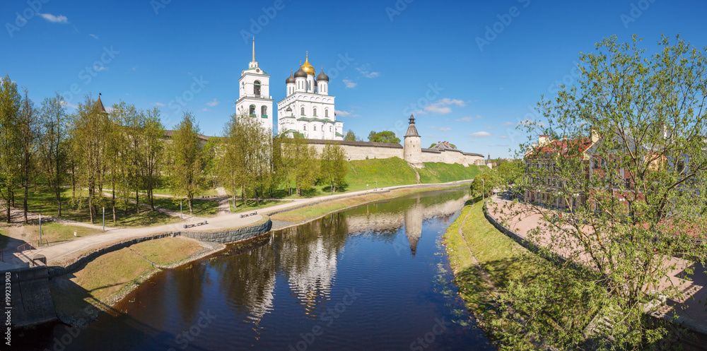View of the Holy Trinity Cathedral and the Kremlin in Pskov