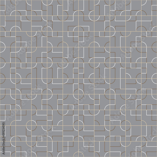 Abstract seamless pattern design with tiled geometric shapes