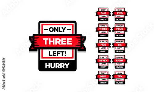 Only Three Left Badge Design for Sale of Products Remaining 