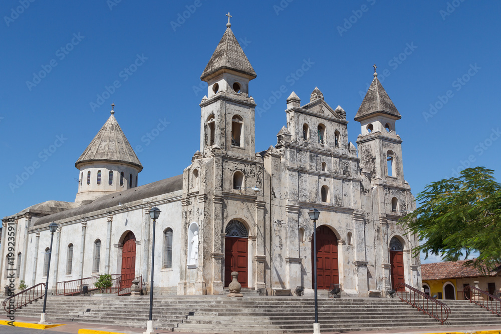 Facade of church in Granada, Nicaragua