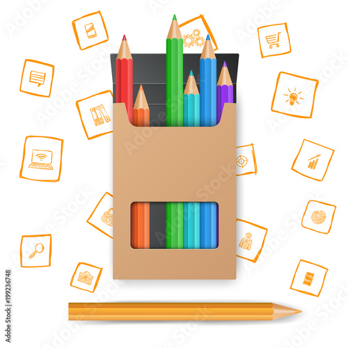 Pencil, education icon. Business infographic Vector eps 10