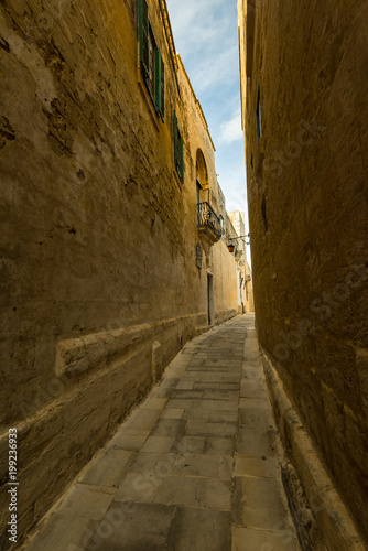 Narrow street in Silent City of Mdina,Malta