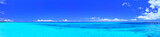 真夏の宮古島・下地空港の誘導灯のある海(パノラマ）
