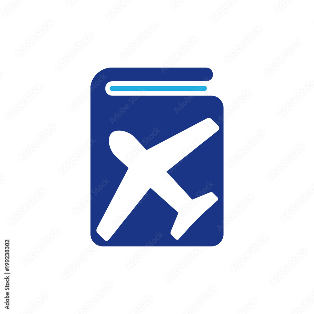 Fototapeta premium Book Travel Logo Icon Design