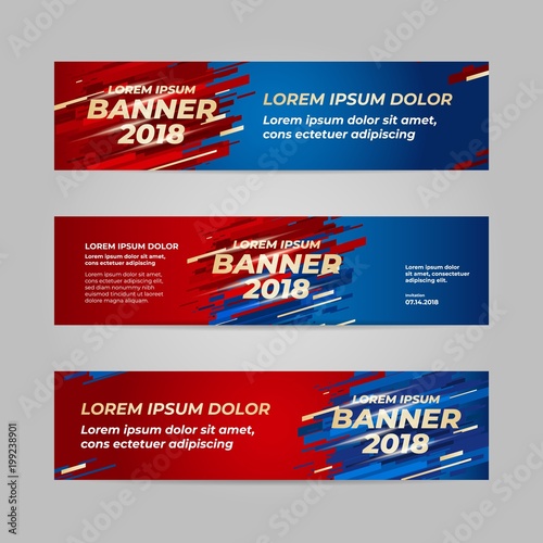 Vector design banner web template for sport event, 2018 trend